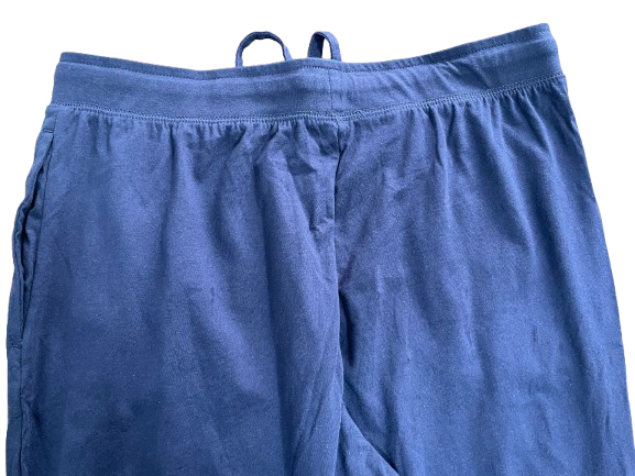 U2SKIN blue cotton lounge pants elastic drawstring waist back view