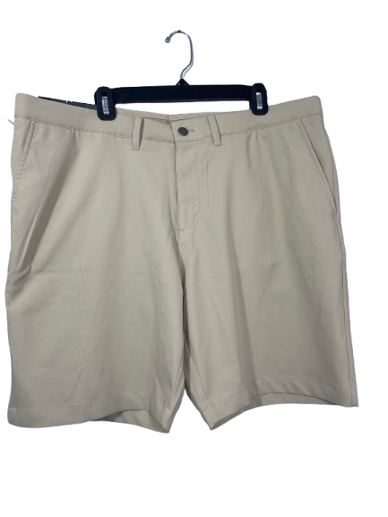 Kirkland Signature men's size 40 beige performance shorts front view