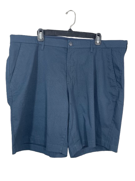 English Laundry men's size 38 blue textured stretch cotton shorts front view