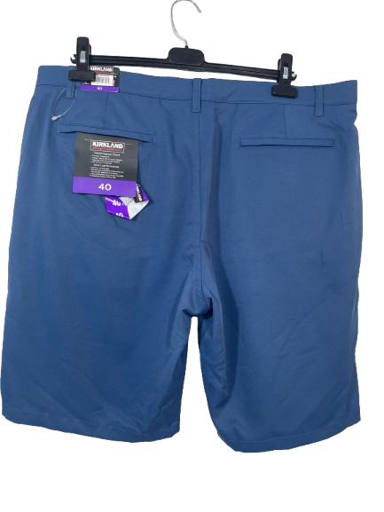 Kirkland Signature men's size 40 blue performance shorts back view