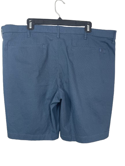 English Laundry men's size 38 blue flat front shorts back view with welt pockets