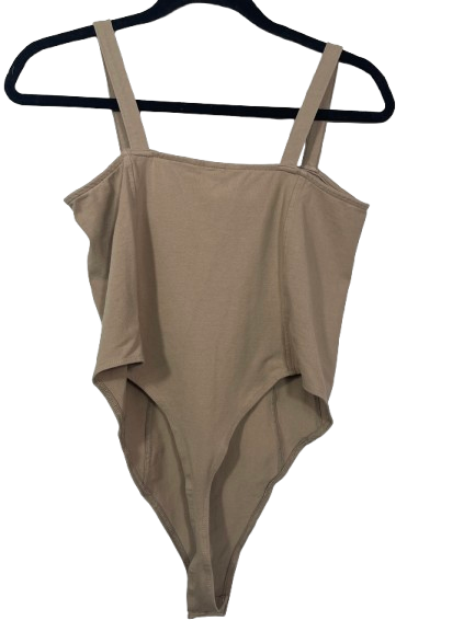H&M women's brown thong bodysuit back view