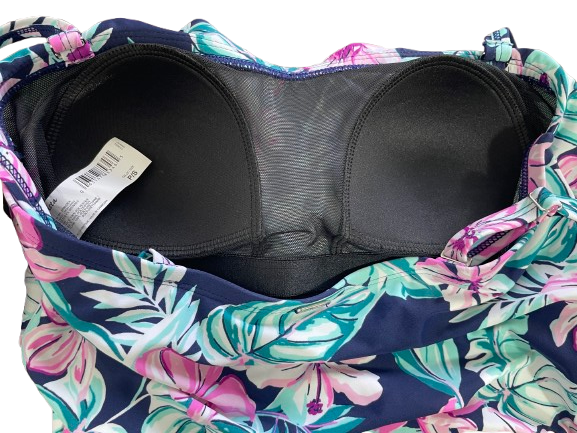 Krista Bust Enhancer floral tankini built-in molded padded cups interior