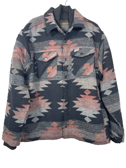 JACHS New York men's XL Southwestern geometric wool blend jacket front
