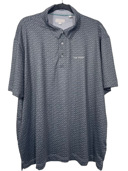 Ted Baker Golf Men's XXL Grey Geometric Print Polo Shirt Front