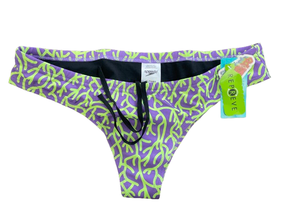 Speedo Eco Endurance Coral Flow Miami Lilac cheeky bikini bottom size Medium