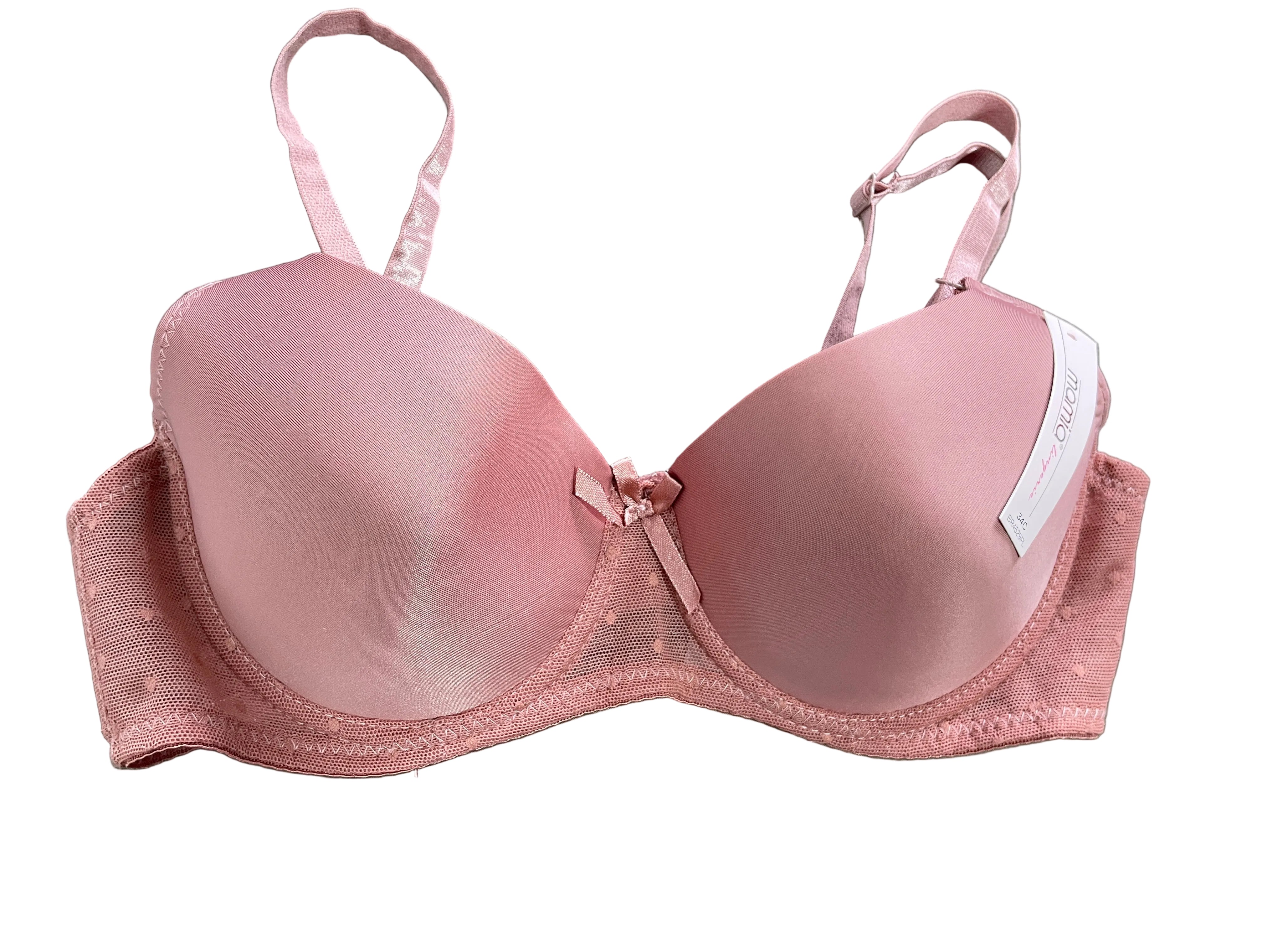 Mamia Lingerie 34C dusty pink full cup lace underwire bra