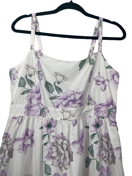Well Worn Large purple floral cotton summer dress bodice