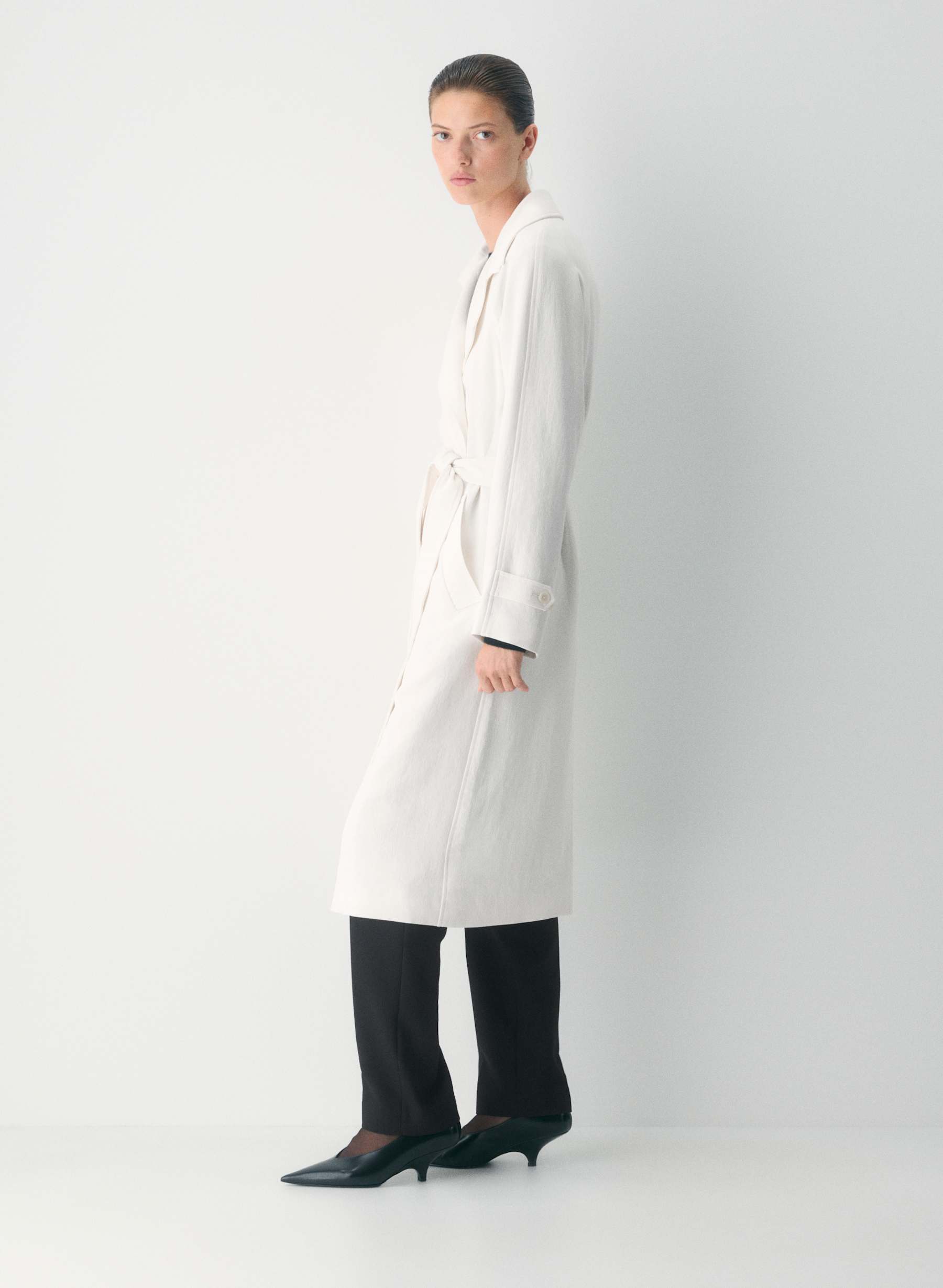 Side view of Aritzia trench coat