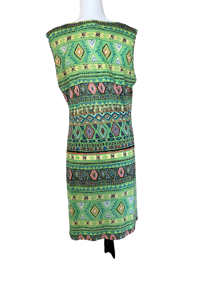 Papillon Green Aztec Sleeveless Dress.